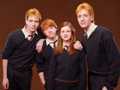 En el cine y la literatura, los integrantes de la familia Weasley en Harry Potter son conocidos por su característico color de cabello