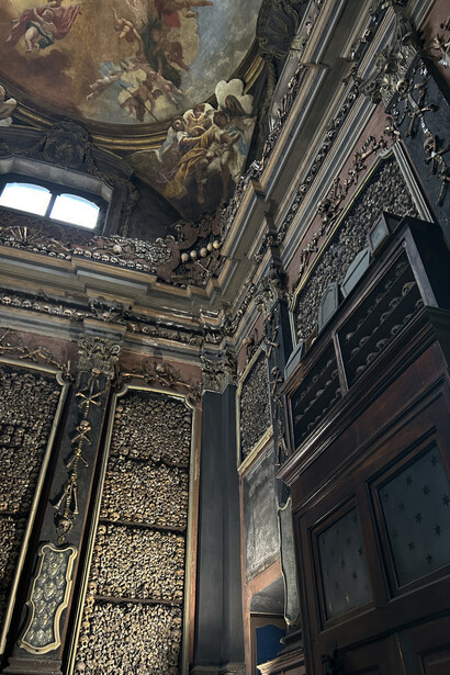 Ossuary Chapel, Church of San Bernardino alle Ossa. Interior view, detail, Milan, Italy
