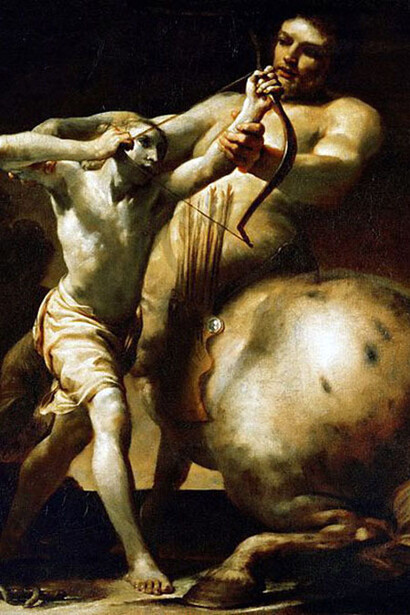 Giuseppe Maria Crespi, Il centauro Chirone insegna al giovane Achille l'arco. 1665-1747