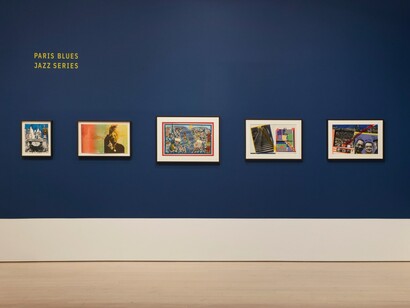Romare Bearden, Paris blues/jazz and other works, exhibition view. Courtesy of DC Moore Gallery