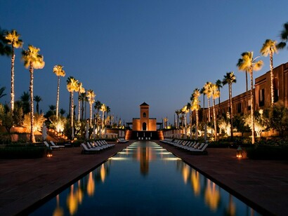 An impressive night view of a historical monument