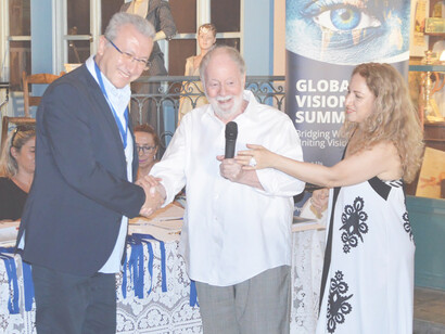 Hamid Larbi, Jeffrey Lewett and Irene Doura-Kavadi Writers Capital Foundation, Athens, Greece