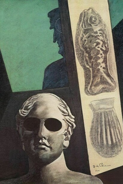 4. Giorgio de Chirico, Retrato premonitorio de Guillaume Apollinaire, 1914.
Óleo y carboncillo sobre lienzo, 81.5 x 65 cm.
Musée national d’Art moderne, Centre Georges Pompidou, París.