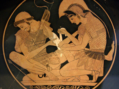 Achille e Patroclo, Kántharos attico a Berlino