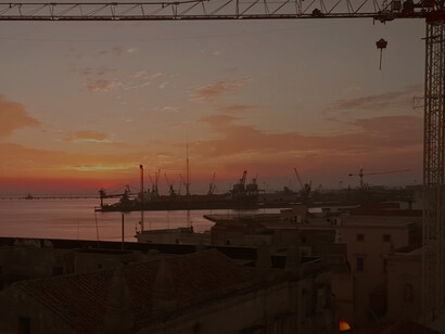 Smoke from chimneys, factory pollution, and industrial emissions from music video of Diodato: La mia terra