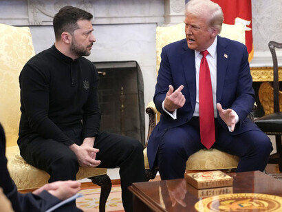 U.S. President Donald Trump and Ukrainian President Volodymyr Zelenskyy met in the Oval Office on February 28, 2025, to discuss continued support for Ukraine, but the meeting soured as Trump and Vice President JD Vance criticized Zelenskyy, cutting it short