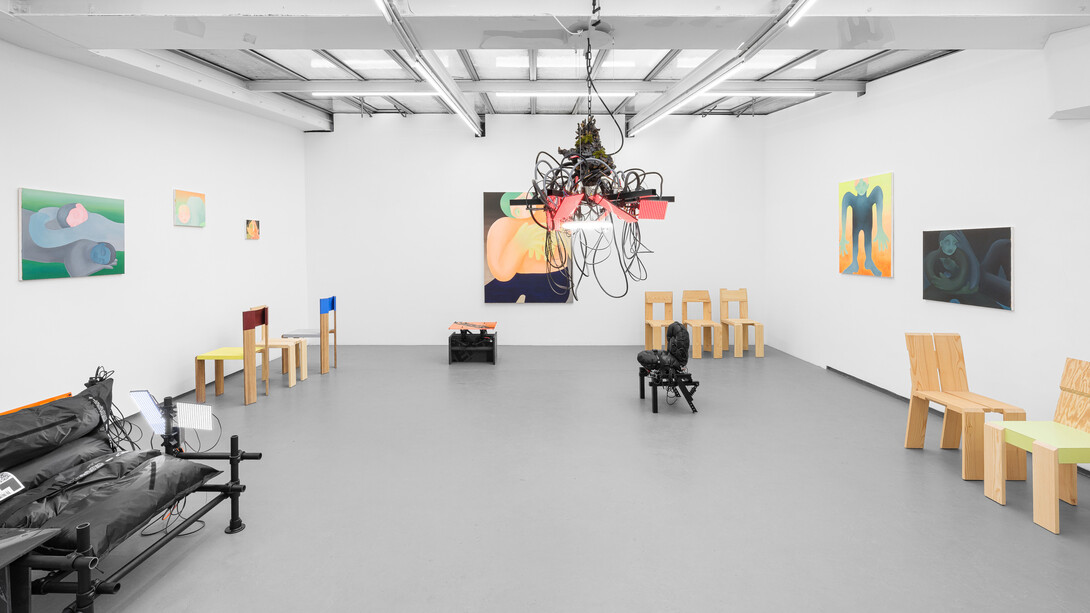 Camille Cottier,
Jean-Baptiste Durand and Patrick de Glo de Besses, Et pourquoi pas...exhibition view. Courtesy of Galerie Philippe Valentin