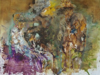 Robert Muntean, Your life was into my mouth, 2013, oil on canvas, 200 x 240 cm