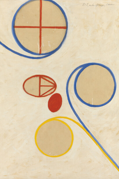 Hilma af Klint, The seven-pointed star, the WUS/seven-pointed star series, group V, no. 2, 1908. Courtesy of Guggenheim Museum Bilbao