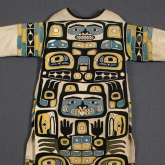 Attributed to, Cora Benson (Deinkul.at), Chilkat (Naaxein) shirt. Courtesy of Denver Art Museum