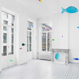 Ugo Rondinone, Primordial (rainbow), exhibition view. Courtesy of Gladstone Gallery
