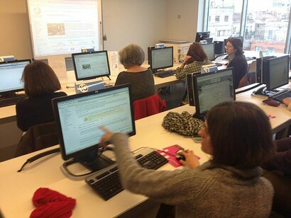 Taller de trabajo para bibliotecarios en Barcelona, España