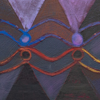 Isabelle Schipper, Paper doll chain painting 3 (Paynes gray and purple) (detail), 2025. Courtesy of March Gallery