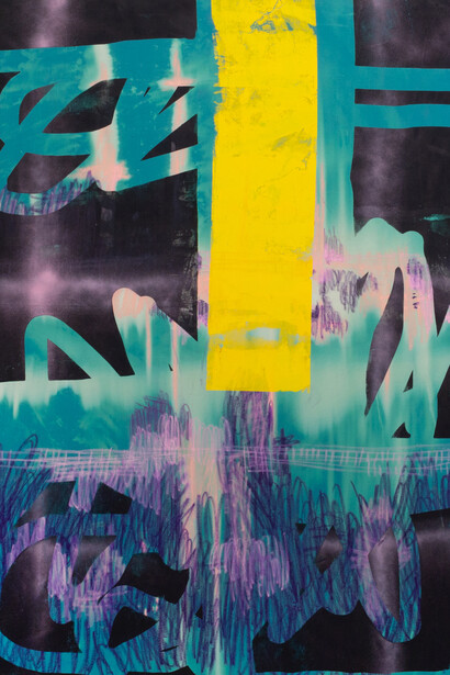 Pauline d'Andigné, Large doodle on yellow strip, 2023. Courtesy of Piero Atchugarry