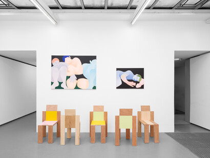 Camille Cottier,
Jean-Baptiste Durand and Patrick de Glo de Besses, Et pourquoi pas...exhibition view. Courtesy of Galerie Philippe Valentin