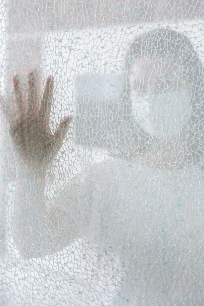A cracked mirror does not show much clarity for the beholder, much like the protagonist's perspective on life