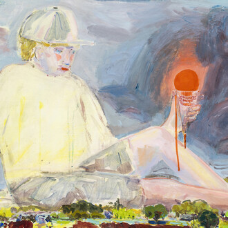 Lisa Sanditz, Missing mountain (Stewart’s Sherbet sun) (detail), 2026. Courtesy of Alexandre Gallery