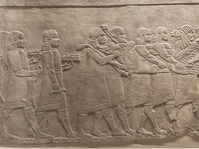 Assyrian relief of a successful lion hunting party, Nineveh, British Museum, United Kingdom