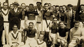 Ricardo Saprissa Ayma con parte de la Delegación Olímpica Española en 1924, Paris, Francia