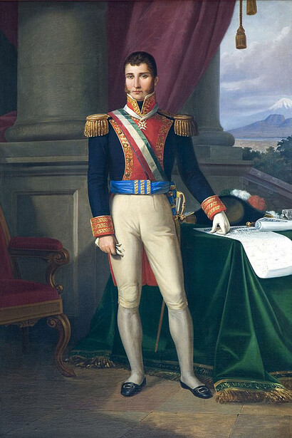 Primitivo Miranda, "Retrato de Austín I (1783-1824)", 1865. La obra representa a Agustín Cosme Damián de Iturbide, libertador de México