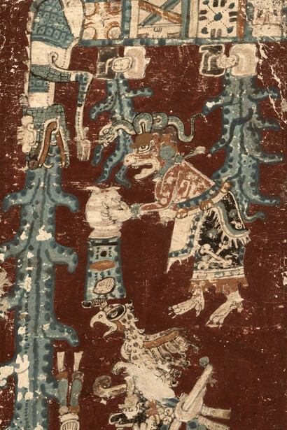 Códice de Dresde, fragmento, página 74, la inundación