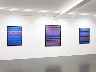 Kevin Rouillard, Crafted lines: echoes and assemblage, exhibition view. Courtesy of Xippas Gallery