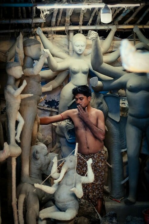 Each Durga idol is a masterpiece, born from the hands of skilled artisans who pour their passion and reverence into every detail