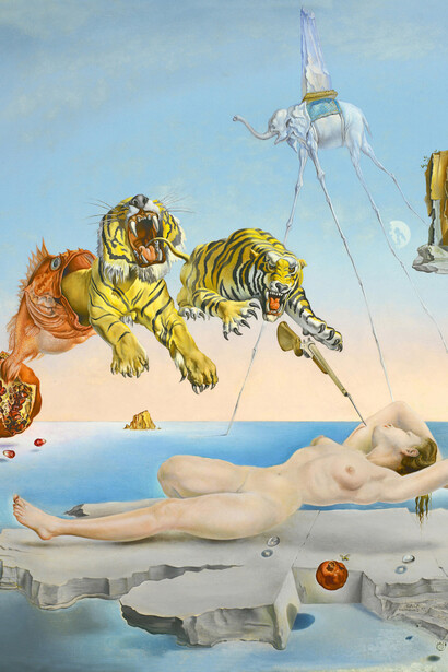 Salvador Dalí, Rêve causé par le vol d'une abeille autour d'une pomme-grenade, une seconde avant l'éveil, 1944. Courtesy of Centre Pompidou