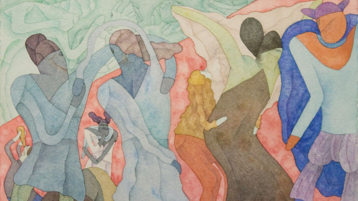 Gladys Nilsson, Fancy dress ball (after ‘their stylish new clothes’), 1975. Courtesy of the George Adams Gallery