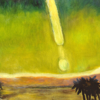 Frederick Wight, Moon descending beyond date palms (detail), 1984. Courtesy of Louis Stern Fine Arts