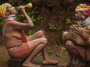 A close-knit group of tribal women in Jalaput, Odisha, India, coming together to celebrate their rich cultural heritage and traditions