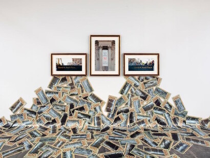 Hans Haacke, The Business Behind Art Knows the Art of the Koch Brothers (2014). Credit Hans Haacke/Artists Rights Society (ARS), New York, Paula Cooper Gallery, New York