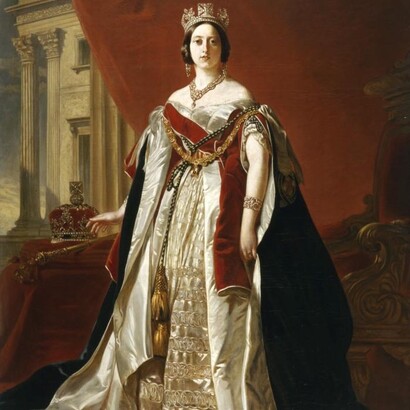 Franz Xaver; Retrato de la reina Victoria, 1847, Embajada británica en París, Francia (detalle)