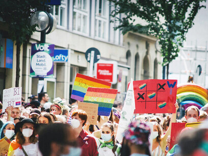 People participating in an LGBTQIA+ protest; with the prospect of acceptance of all kinds of sexuality, ignorance around the topic is decreasing