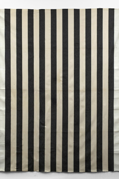 Daniel Buren, 'Peinture acrylique blanche sur tissue rayé blanc et noir', 1971