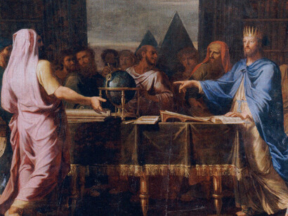 Jean-Baptiste de Champaigne. Tolomeo II Filadelfo parla con alcuni dei 72 dotti ebrei che avevano tradotto la Bibbia per la grande biblioteca di Alessandria