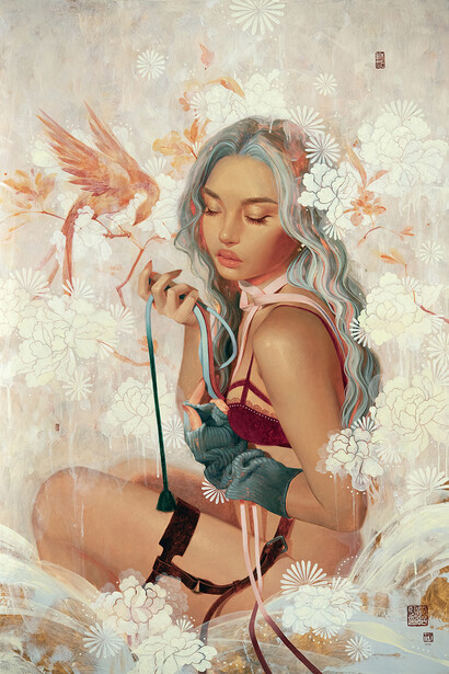 Soey Milk, Morando- fire bird. Courtesy of Corey Helford Gallery