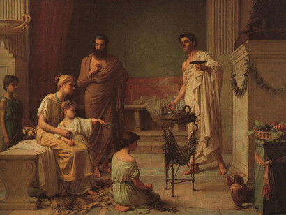 John William Waterhouse, Bambino malato al tempio di Asclepio, 1877