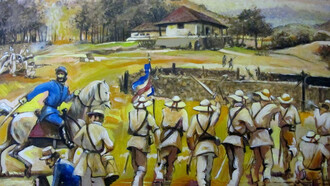 Recreación pictórica de la Batalla de Santa Rosa, atribuida a Toribio Jerez