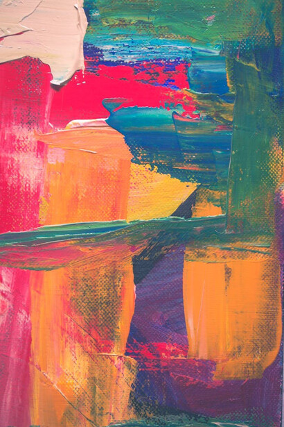 Multicoloured abstract painting by Steve Johnson, a gateway to transcendence