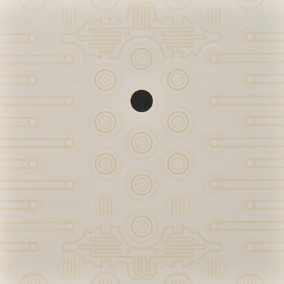 Dodecad #11, housepaint and acrylic on canvas 120 x 120cm, Mark Weighton, 2015