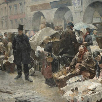 Luděk Marold, The egg market in Prague, 1888. Courtesy of National Gallery