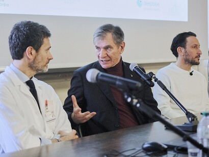 Conferenza ASTRO-NETS, Alessandro Perin, Paolo Nespoli e Simone De Biase. Immagini ufficiali conferenza stampa gennaio 2024, Credit Fabio Lovati