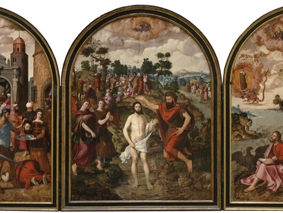 Pourbus the Elder, Pierre (Pieter Jansz.), Triptych of saints John the Baptist and John the Evangelist, 1549. Courtesy of Museo Nacional del Prado