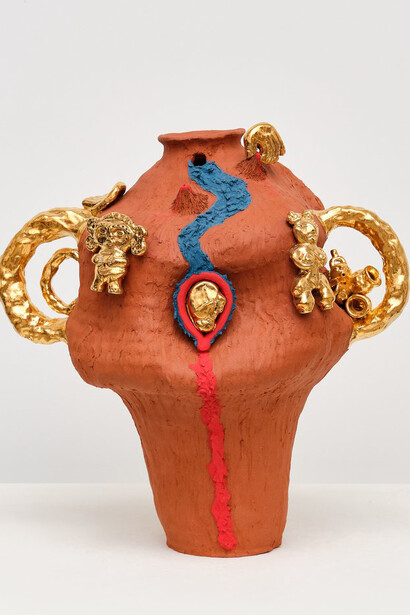 Joel Gaitan, Bebe mi agua, mi agua derramada, bebe mi sangre, mi sangre derramada (drink my water, my flowing water, drink my blood, my flowing blood), 2024. Courtesy of The Pit Gallery
