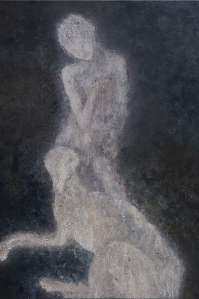 Oliver Bak, Greyhound, ghost dog, 2024. Courtesy of Sprüth Magers Gallery