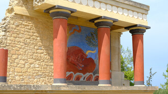 Knossos, city in ancient Crete, capital of the legendary king Minos, and the principal centre of the Minoan, the earliest of the Aegean civilizations, Crete, Greece