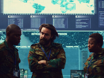 Analysts review regional data feeds in a high security operations center