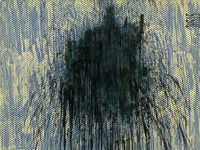 Jacqueline Humphries, Untitled (blue), 2023
Color soap ground and spit bite aquatints with aquatint. Image size: 20 x 22"; paper size: 26½ x 28". Edition 15. Courtesy of Crown Point Press