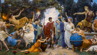 Apolo y Dionisio, de Leonid Ilyukhin (2018), se basa en el concepto de la dualidad de Nietzsche: lo apolíneo y lo dionisíaco